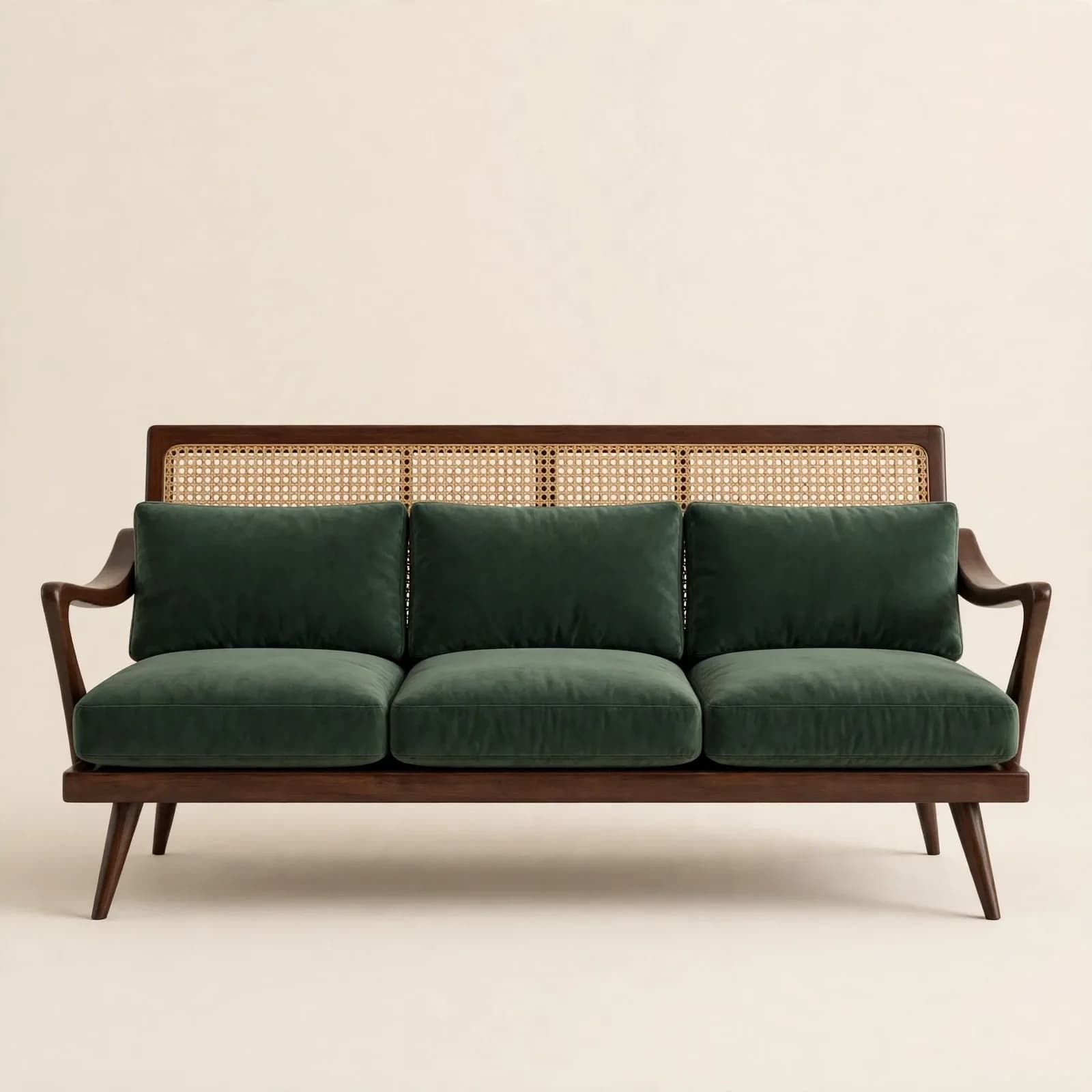 Lounge Mid-Century Sheesham Wood 3 Seater Sofa