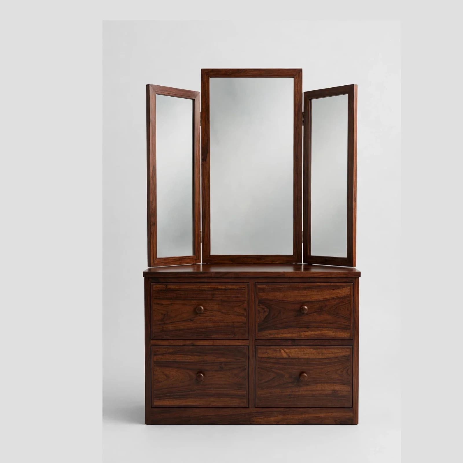 Tri-Fold Mirror Sheesham Wood Dressing Table