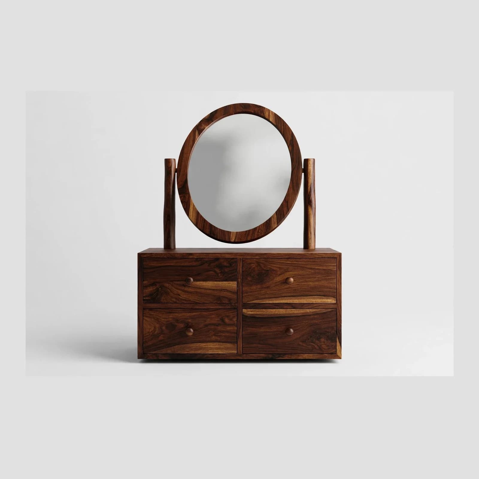 Oval Mirror Sheesham Wood Dressing Table